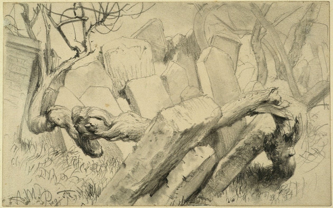 Lápidas del cementerio judío de Praga de Adolph Menzel