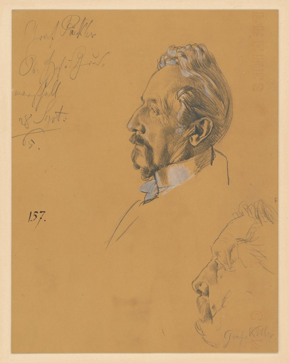 El conde H. Pückler y el conde A. von Keller. Estudio para la pintura "La coronación de Guillermo I en Königsberg" de Adolph Menzel
