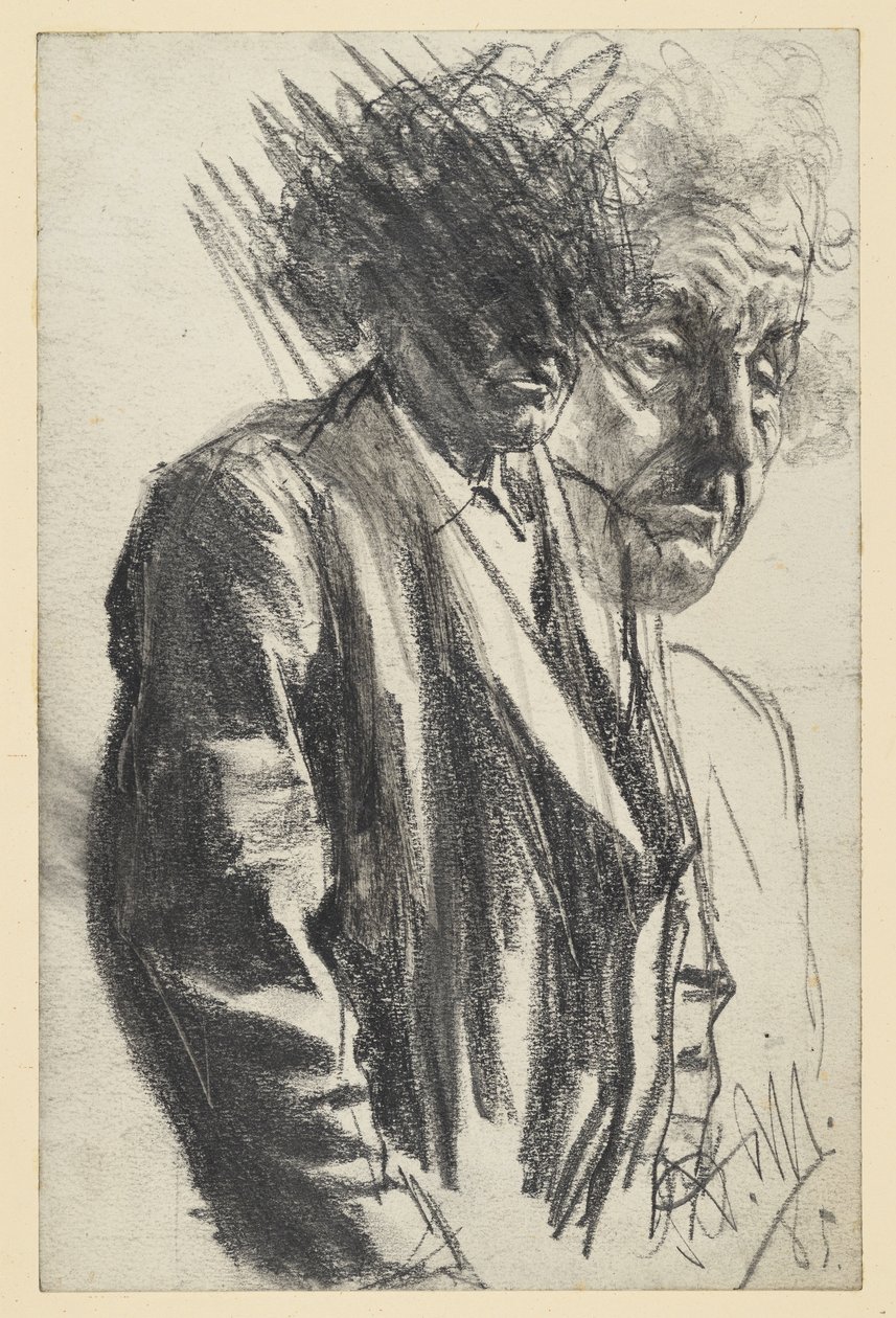 Medio busto de un anciano (la cabeza se ha descartado), el rostro repetido de Adolph Menzel