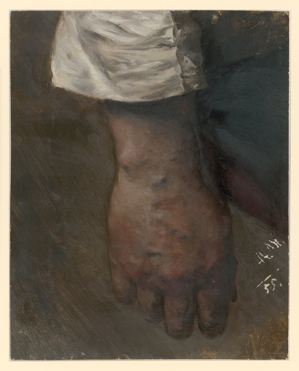 Mano derecha colgante con la manga bien ancha de Adolph Menzel