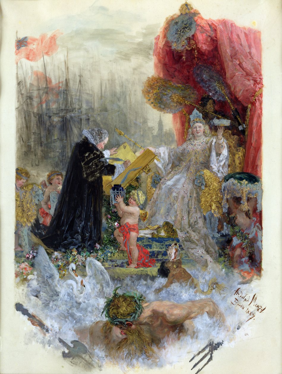 Documento de Ciudadanía Honoraria de la Ciudad de Hamburgo, 1887 de Adolph Menzel