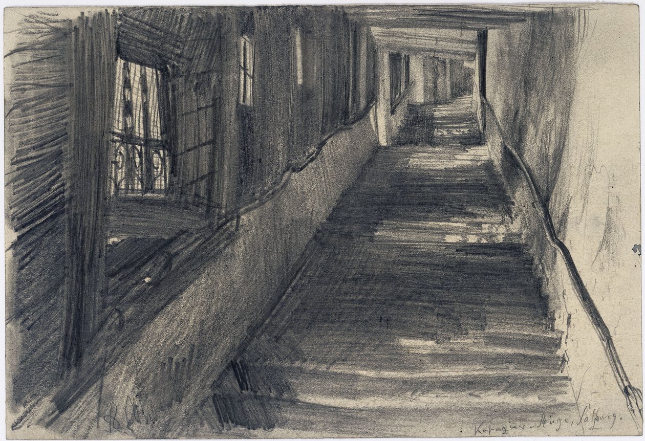 La escalera de los Capuchinos en Salzburgo de Adolph Menzel