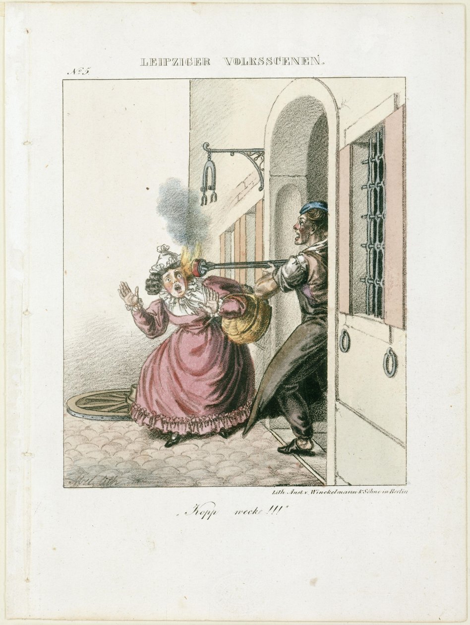 «¡Kopp, despierta!». De: Escenas populares de Leipzig de Adolph Menzel