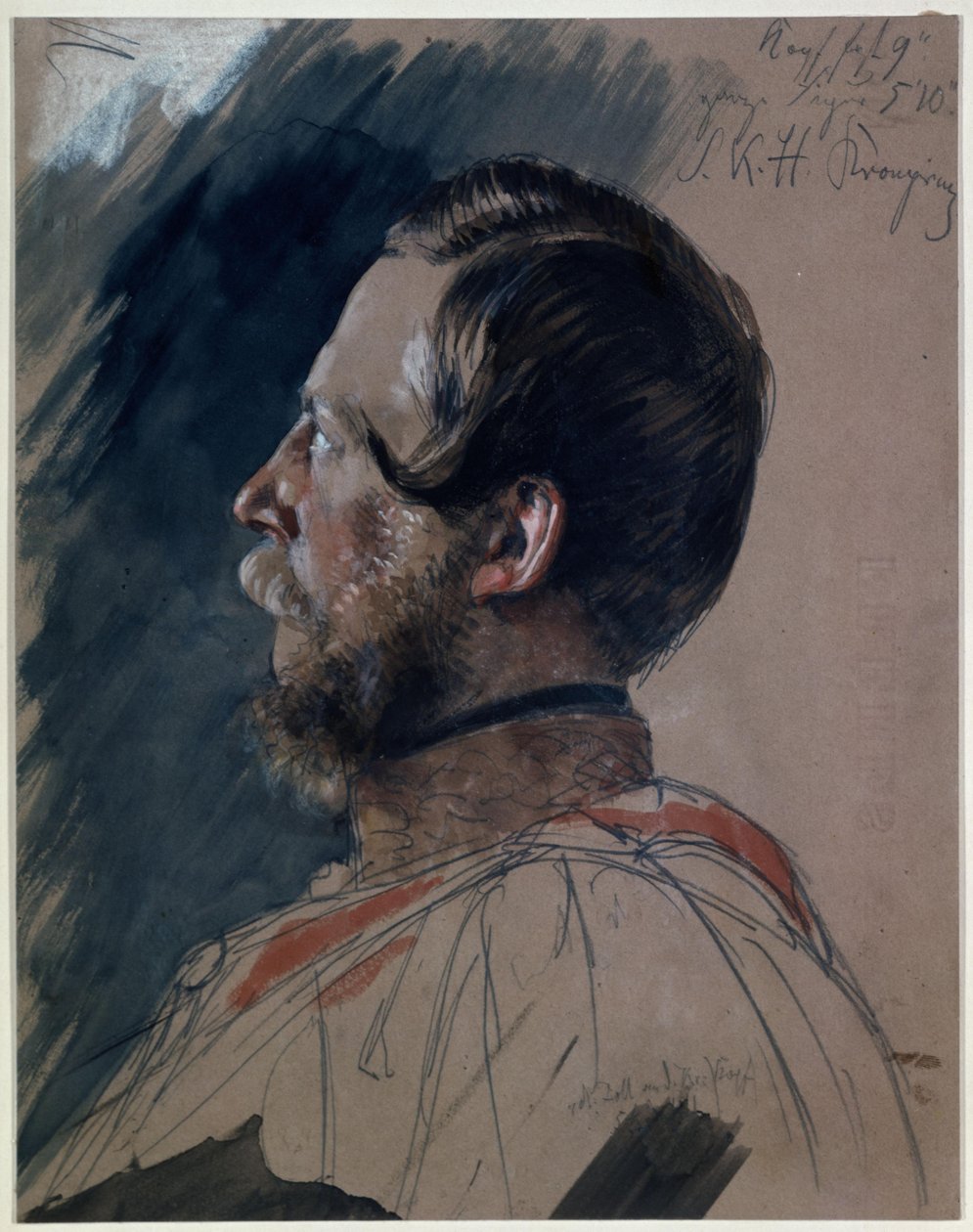 El príncipe heredero Federico Guillermo. Estudio para el cuadro «La coronación de Guillermo I en Königsberg» de Adolph Menzel