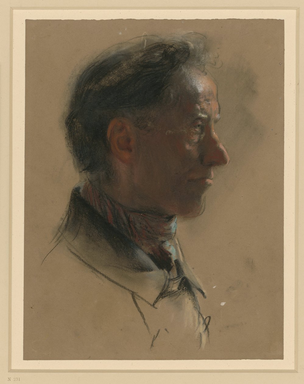 Cabeza de hombre mirando hacia la derecha de Adolph Menzel