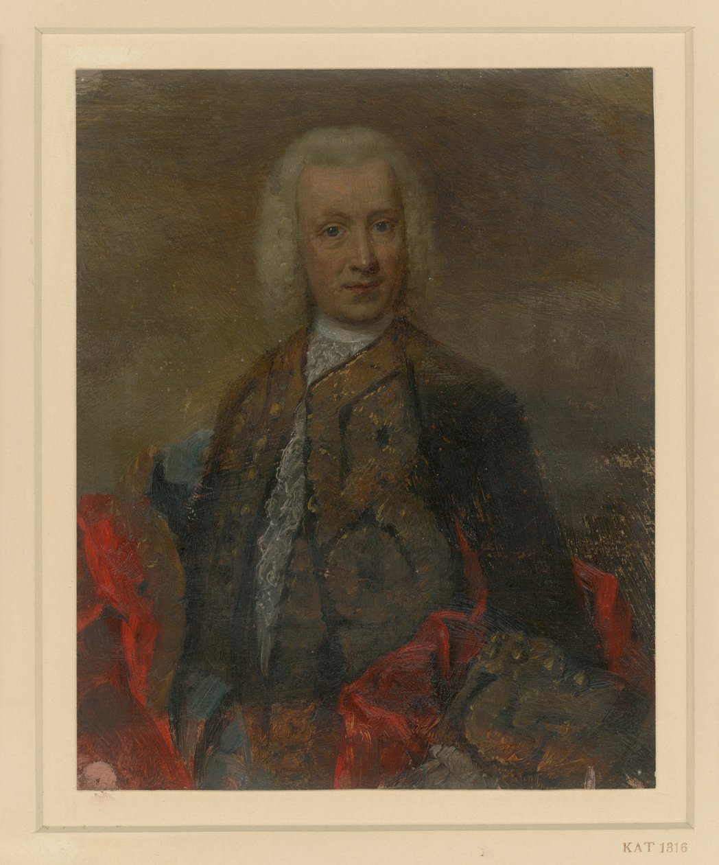 Retrato masculino con traje de corte de la época de Federico II de Adolph Menzel