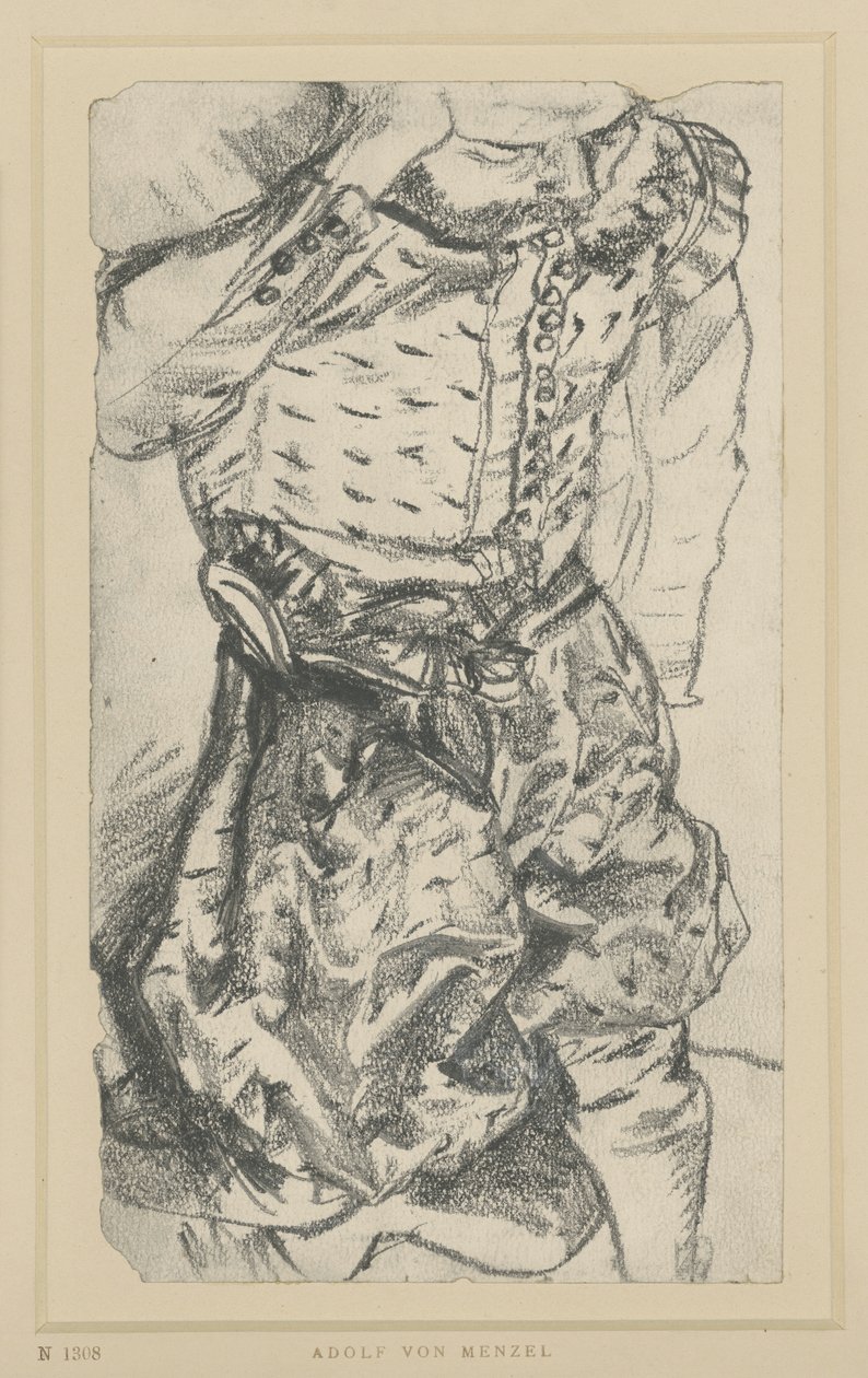 Maqueta con el traje de gala del príncipe elector Juan Jorge I de Sajonia, Museo Histórico, Dresde de Adolph Menzel
