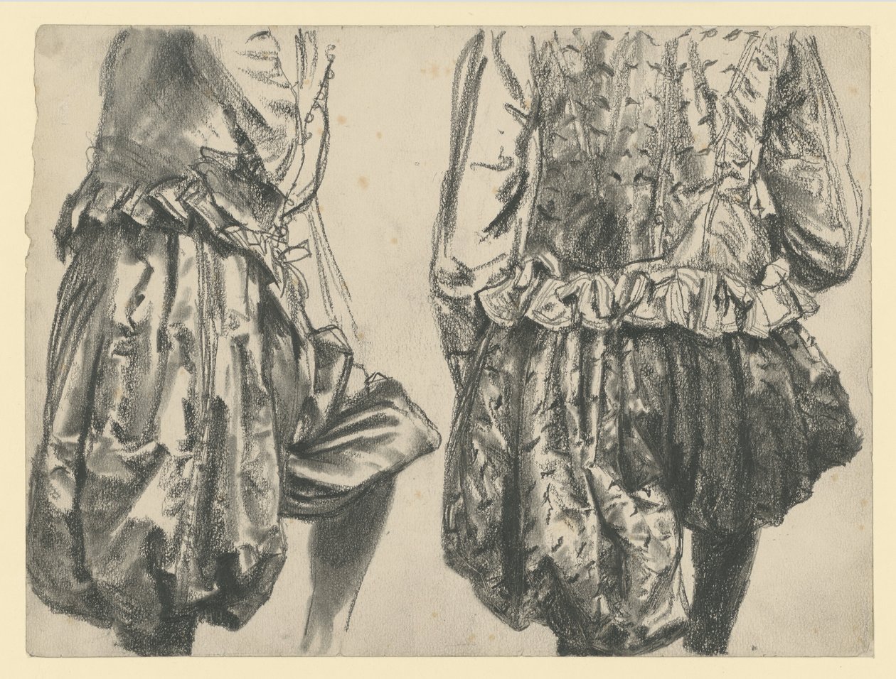 Maqueta con el traje de gala del príncipe elector Juan Jorge I de Sajonia en dos perspectivas, Museo Histórico, Dresde de Adolph Menzel