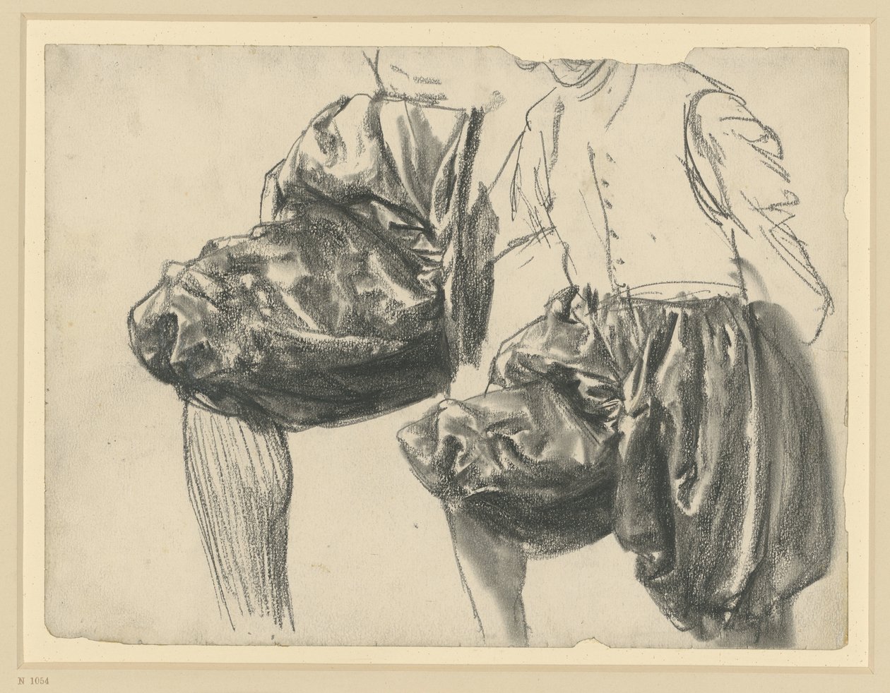 Maqueta con el traje de gala del príncipe elector Juan Jorge I de Sajonia en dos perspectivas, Museo Histórico, Dresde de Adolph Menzel