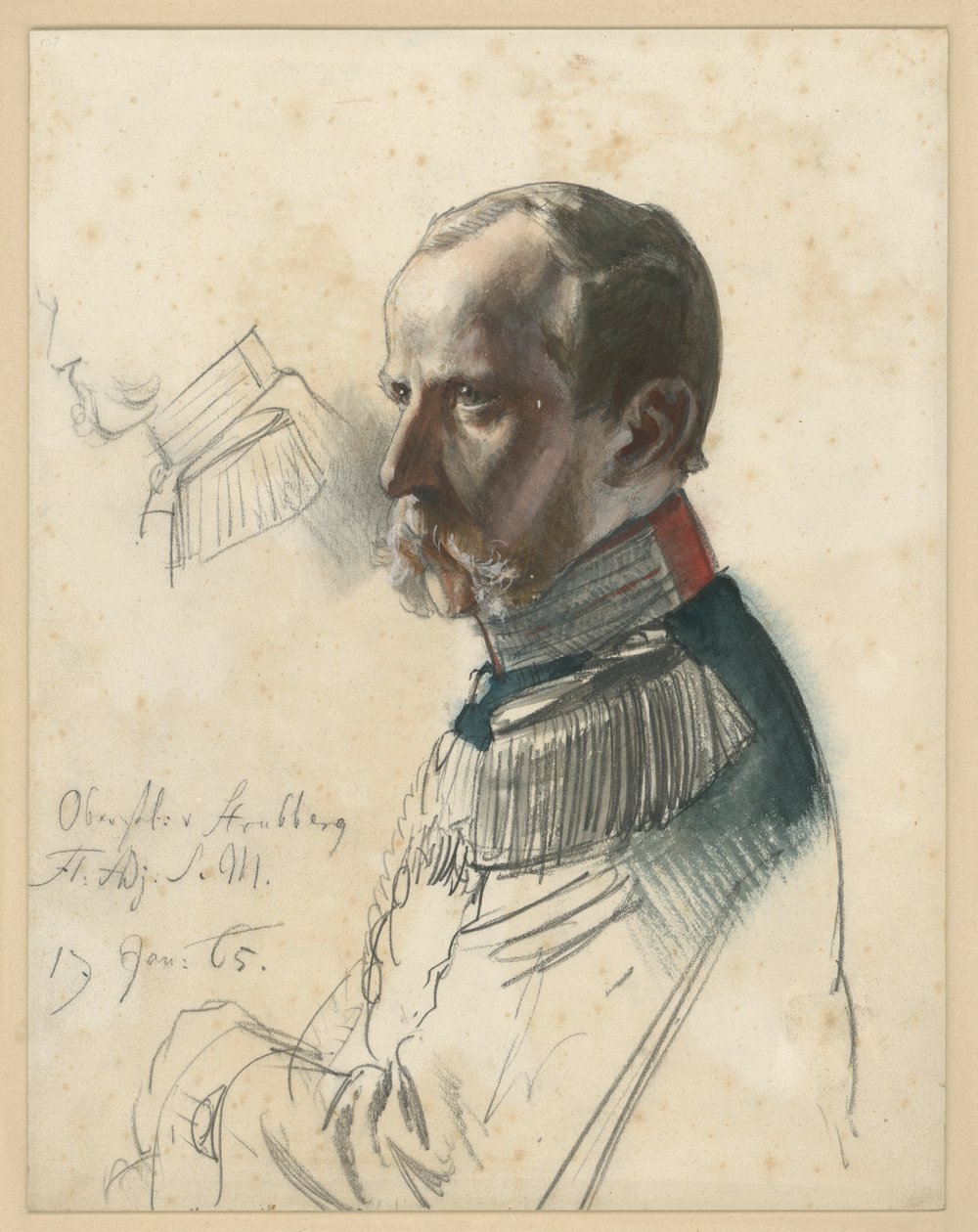 Teniente coronel von Strubberg, ayudante de ala del rey de Adolph Menzel