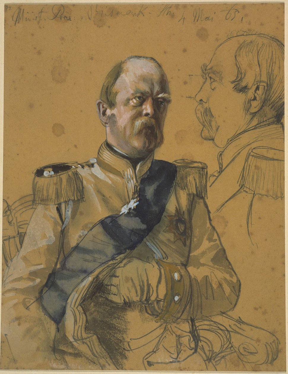 Otto Graf von Bismarck-Schönhausen. Estudio para el cuadro «La coronación de Guillermo I en Königsberg» de Adolph Menzel