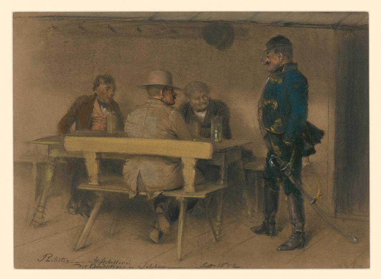 Miembro de la cofradía y oficial en la bodega del monasterio de los benedictinos de Salzburgo de Adolph Menzel
