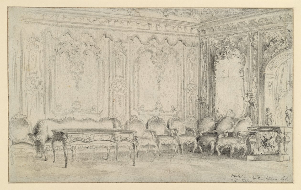 Dormitorio y despacho en el Palacio Municipal de Potsdam de Adolph Menzel