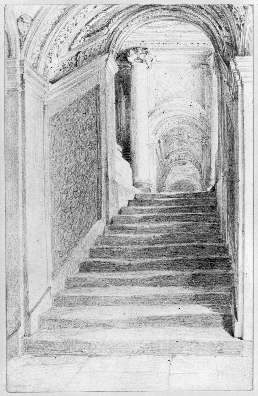Palacio Municipal de Berlín - Escalera del Salón de los Caballeros (Portal V) de Adolph Menzel