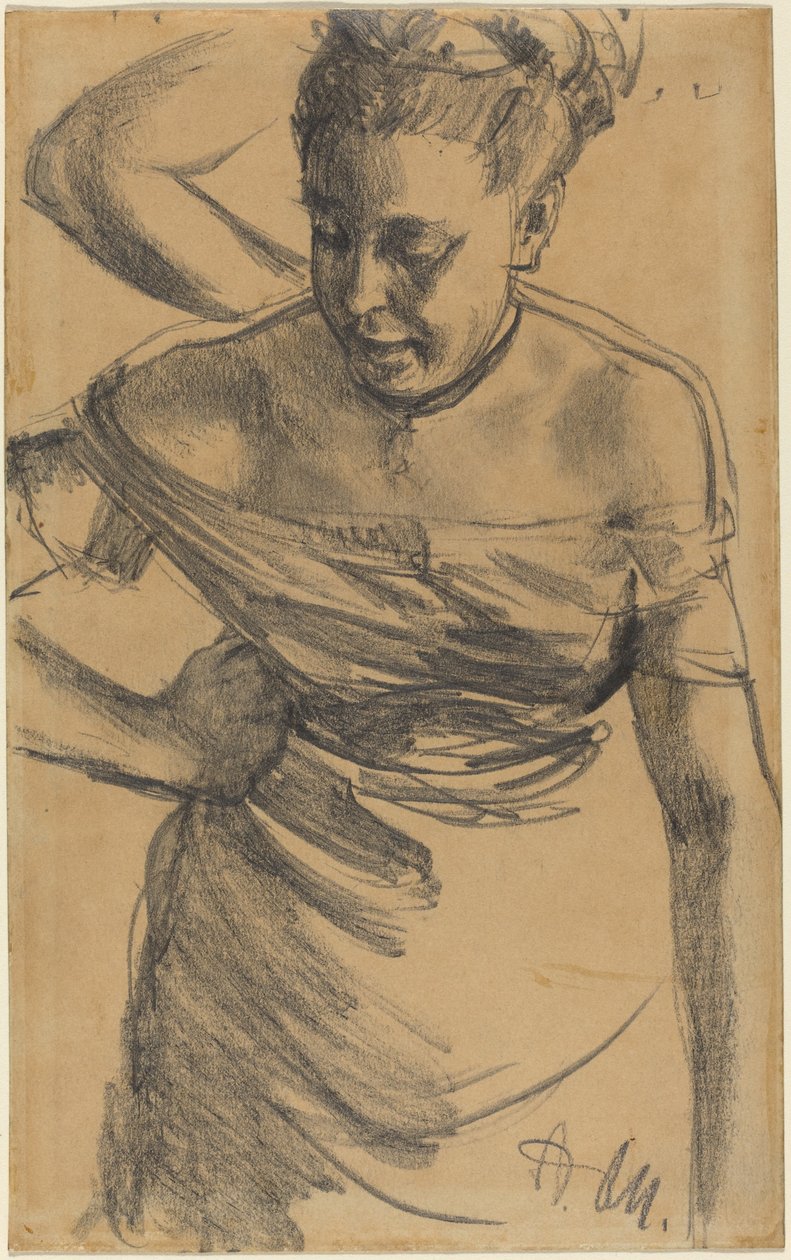 Estudio de una mujer de Adolph Menzel