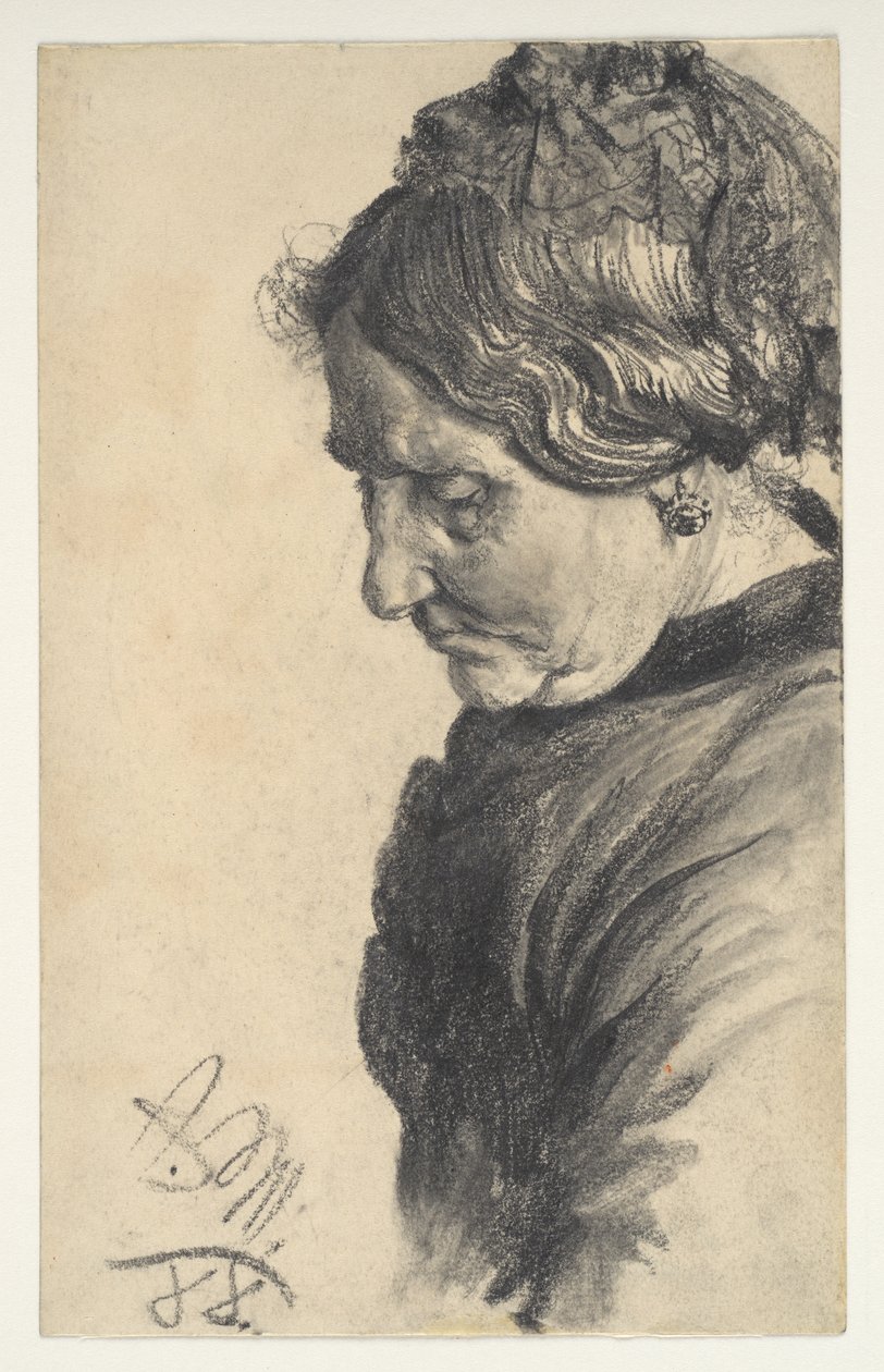 Estudio de una mujer de Adolph Menzel