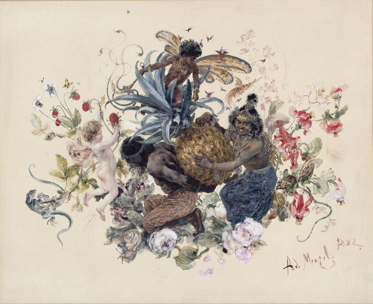 Vajilla de mesa: Frutero de Adolph Menzel