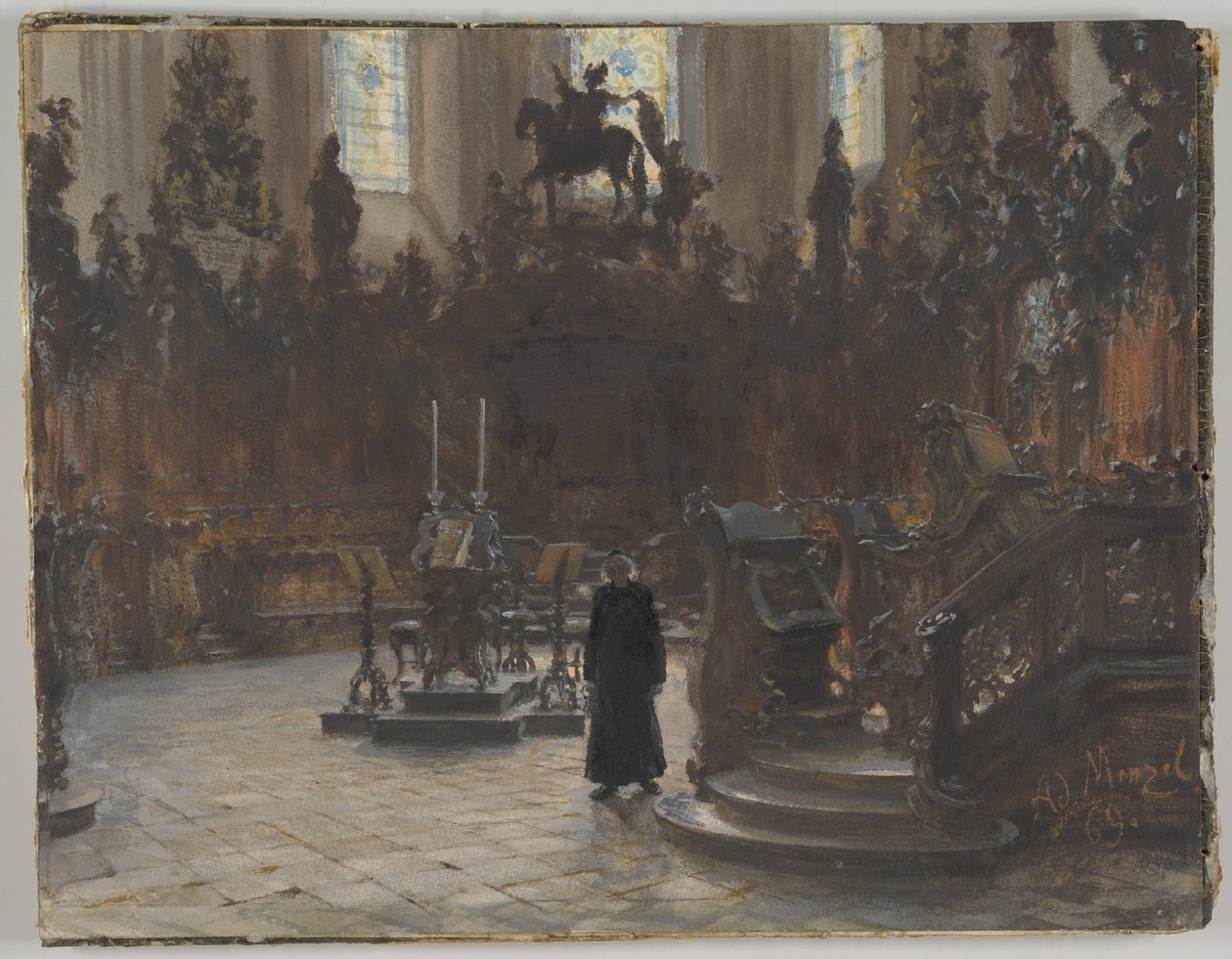 Los bancos del coro de la catedral de Maguncia de Adolph Menzel