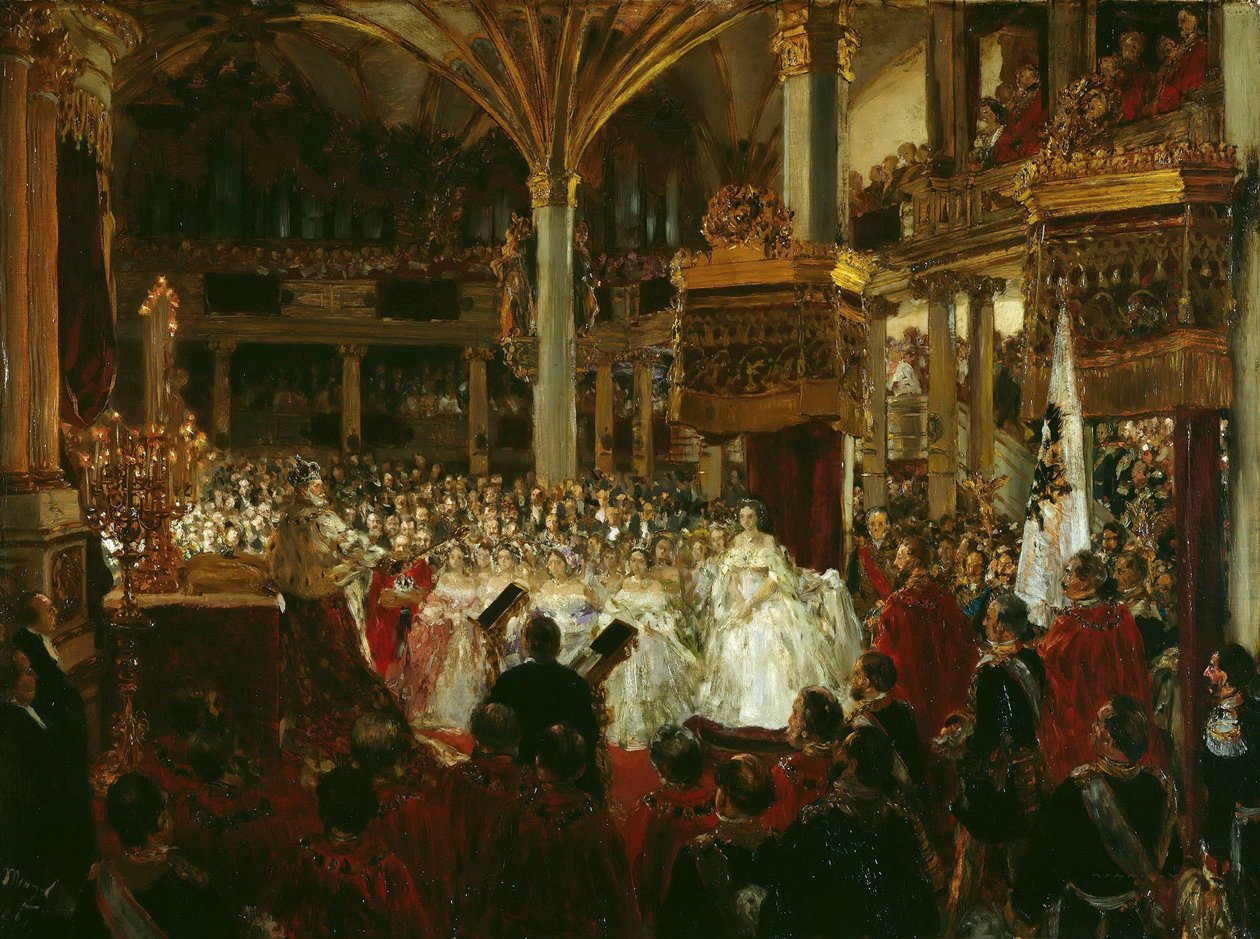 La coronación de Guillermo I como Rey de Prusia en el Castillo de Königsberg en 1861 de Adolph Menzel