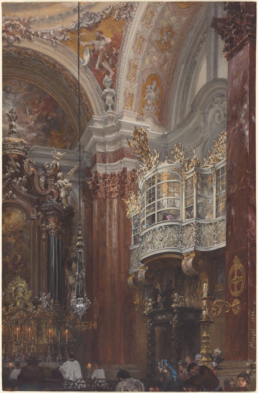 El interior de la iglesia de San Jacobo de Innsbruck de Adolph Menzel