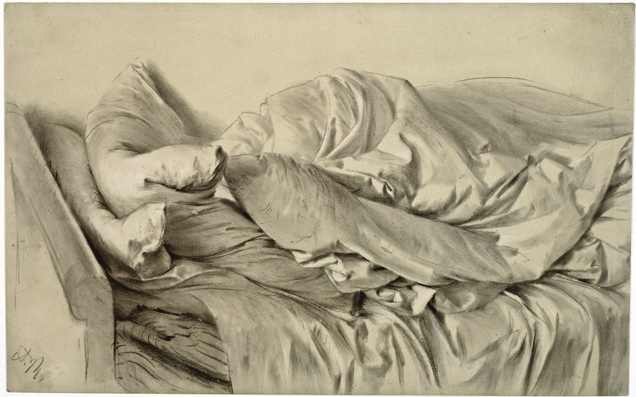 Cama sin hacer de Adolph Menzel