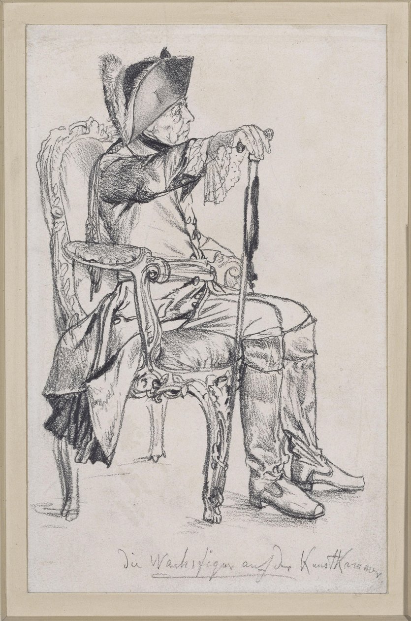 Figura de cera de Federico II (figura completada por Schadow) para la Cámara Real de Arte de Adolph Menzel