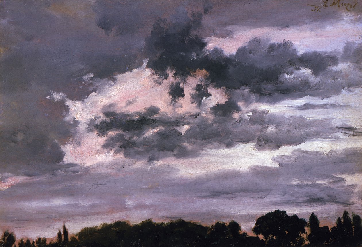Estudio sobre las nubes de Adolph Menzel