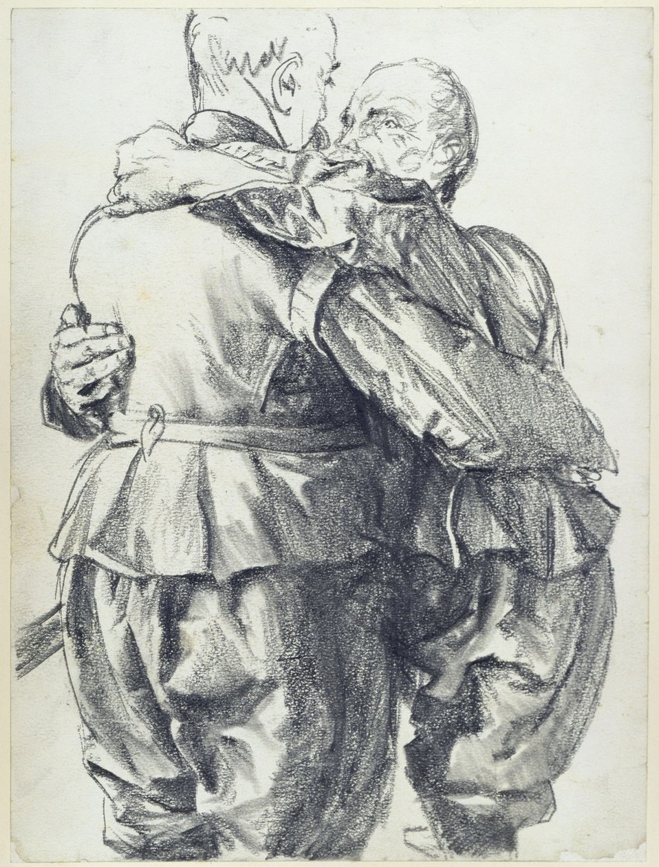 Dos maniquíes con los trajes del príncipe elector Juan Jorge I de Sajonia en el Museo Histórico de Dresde de Adolph Menzel
