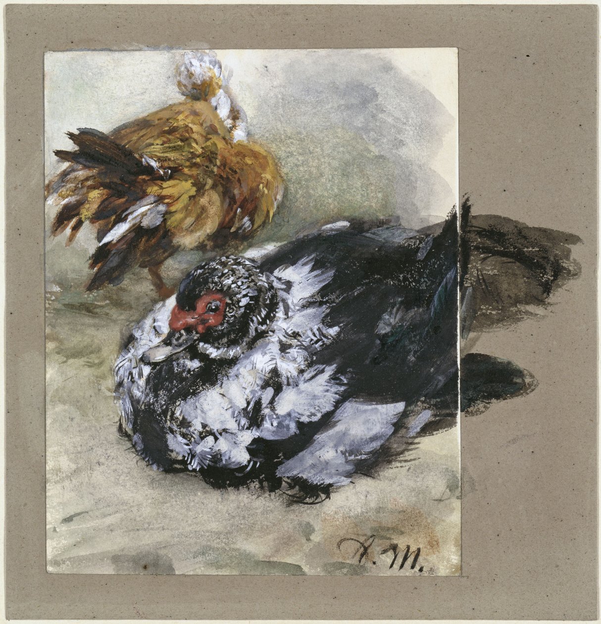 Dos patos turcos. Del «Álbum infantil» de Adolph Menzel