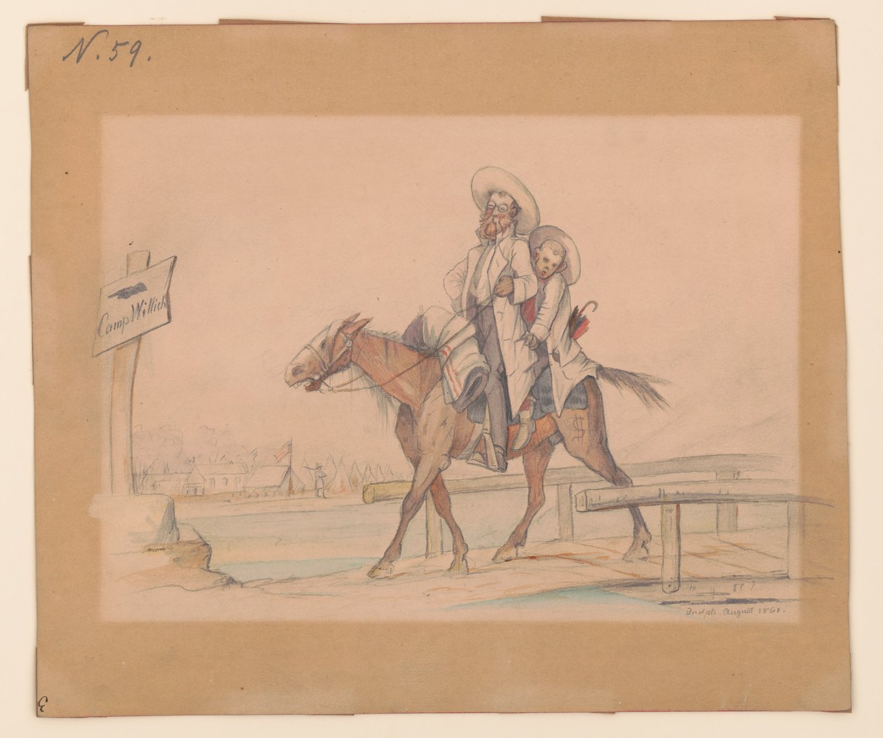 Henry Von Trebra y Louis V. Trebra llegando al Campamento Morton, Indpls desde su granja en Madison, Ill. de Adolph Metzner