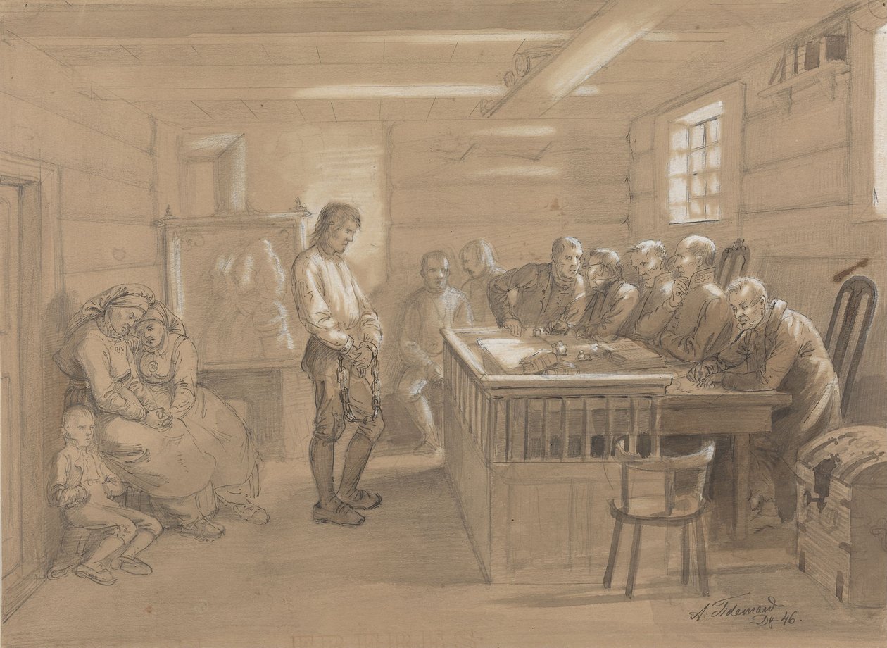 Una escena judicial en el campo de Adolph Tidemand