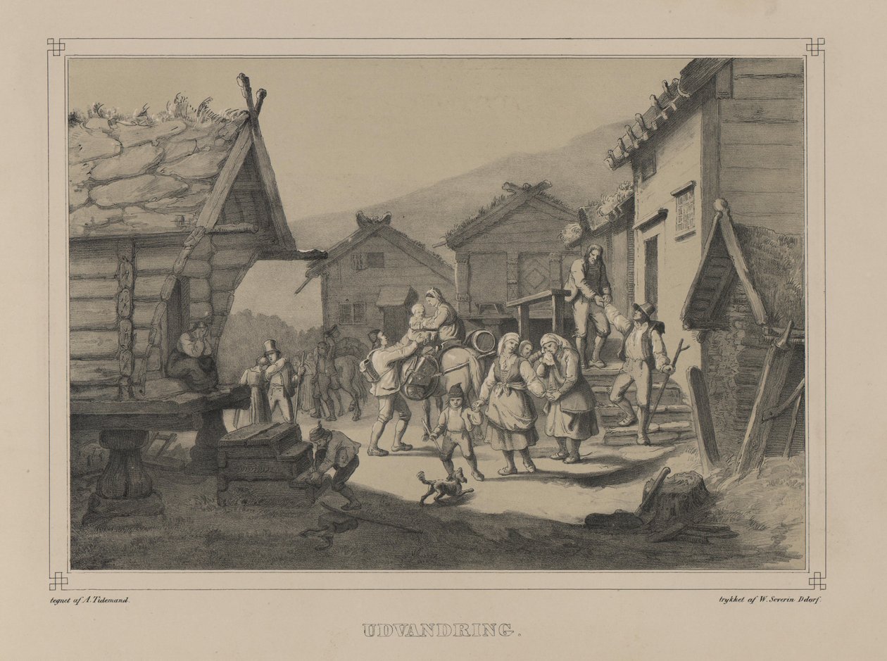 Ilustración del libro Norge fremstillet i Tegninger de Asbjørnsen, P.Chr. y publicado por Chr. Tønsberg (no, 1848) de Adolph Tidemand