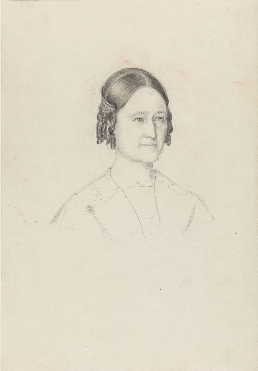 La esposa del artista, Johanne Tidemand de Adolph Tidemand