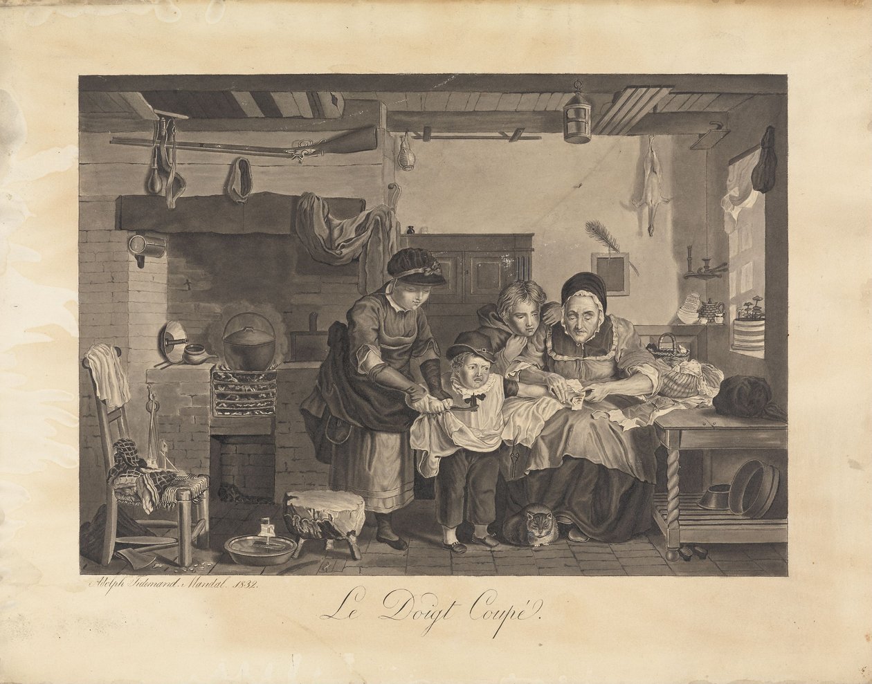 «El dedo cortado» de Adolph Tidemand