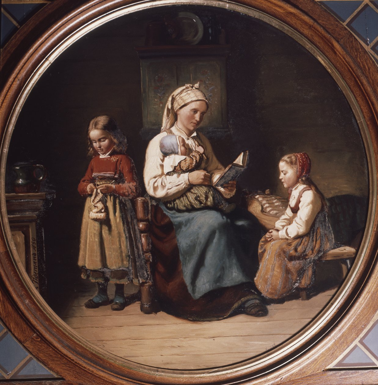 Enseñanza de la madre de Adolph Tidemand