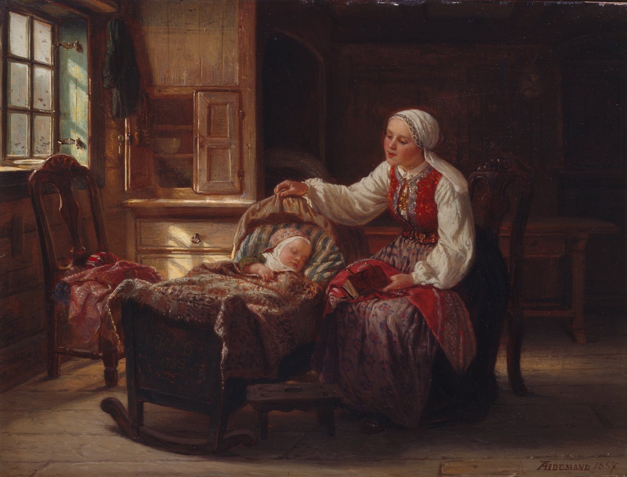 Madre con hijo de Adolph Tidemand