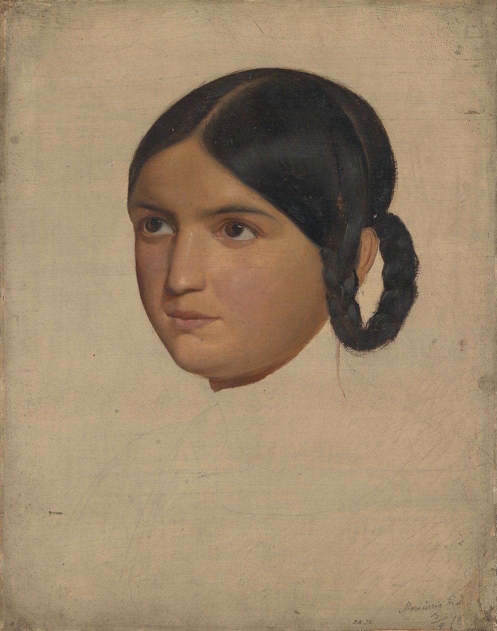 Estudio de retrato de Mariuccia de Adolph Tidemand