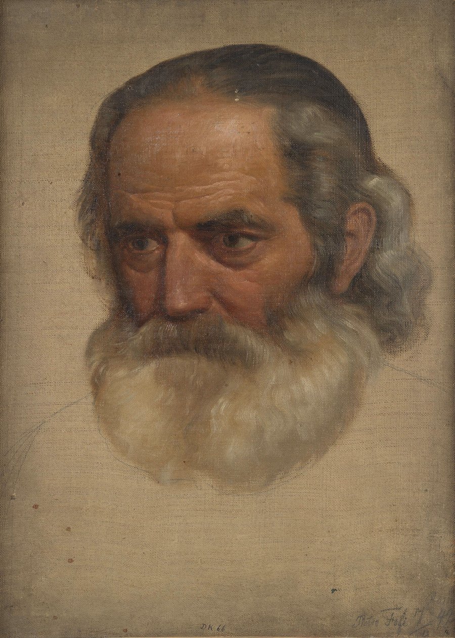 Cabeza de estudio, anciano de Adolph Tidemand