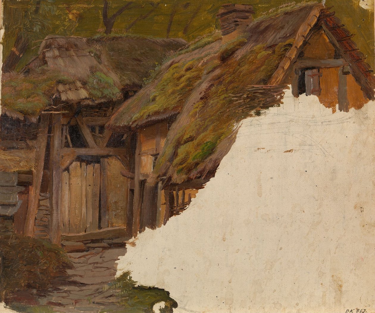Estudio de una antigua granja de Adolph Tidemand