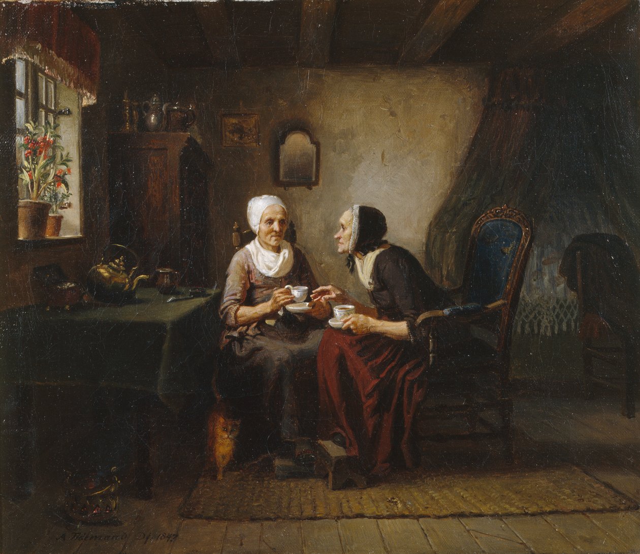 Las hermanas del café de Adolph Tidemand
