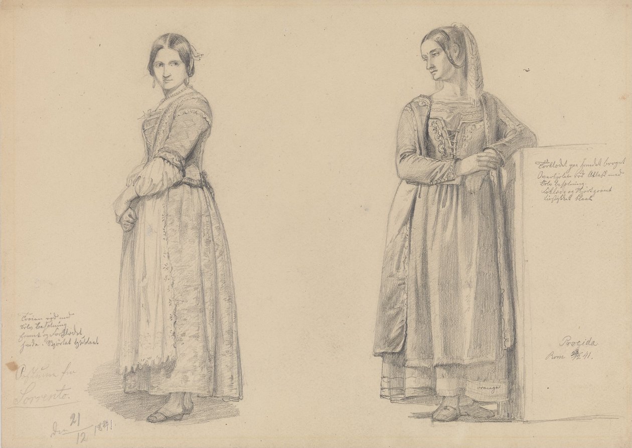 Dos mujeres de pie de Adolph Tidemand