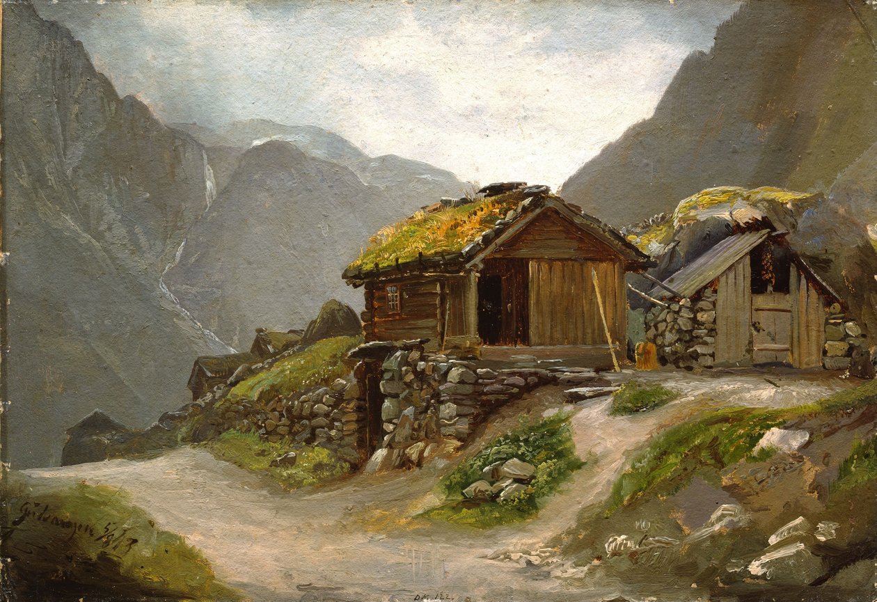 Vista desde Gudvangen de Adolph Tidemand