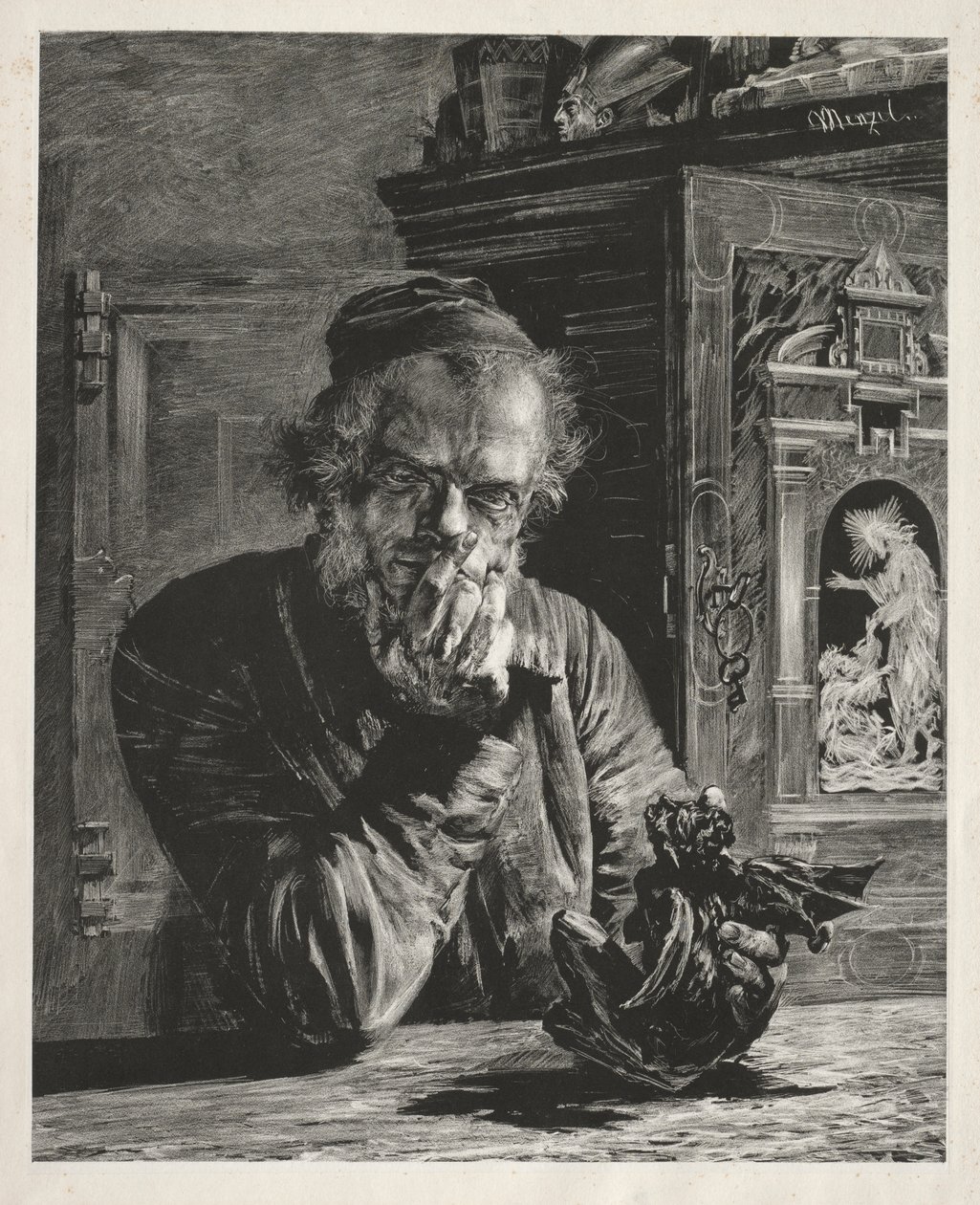 El anticuario - Autorretrato de Adolph Menzel