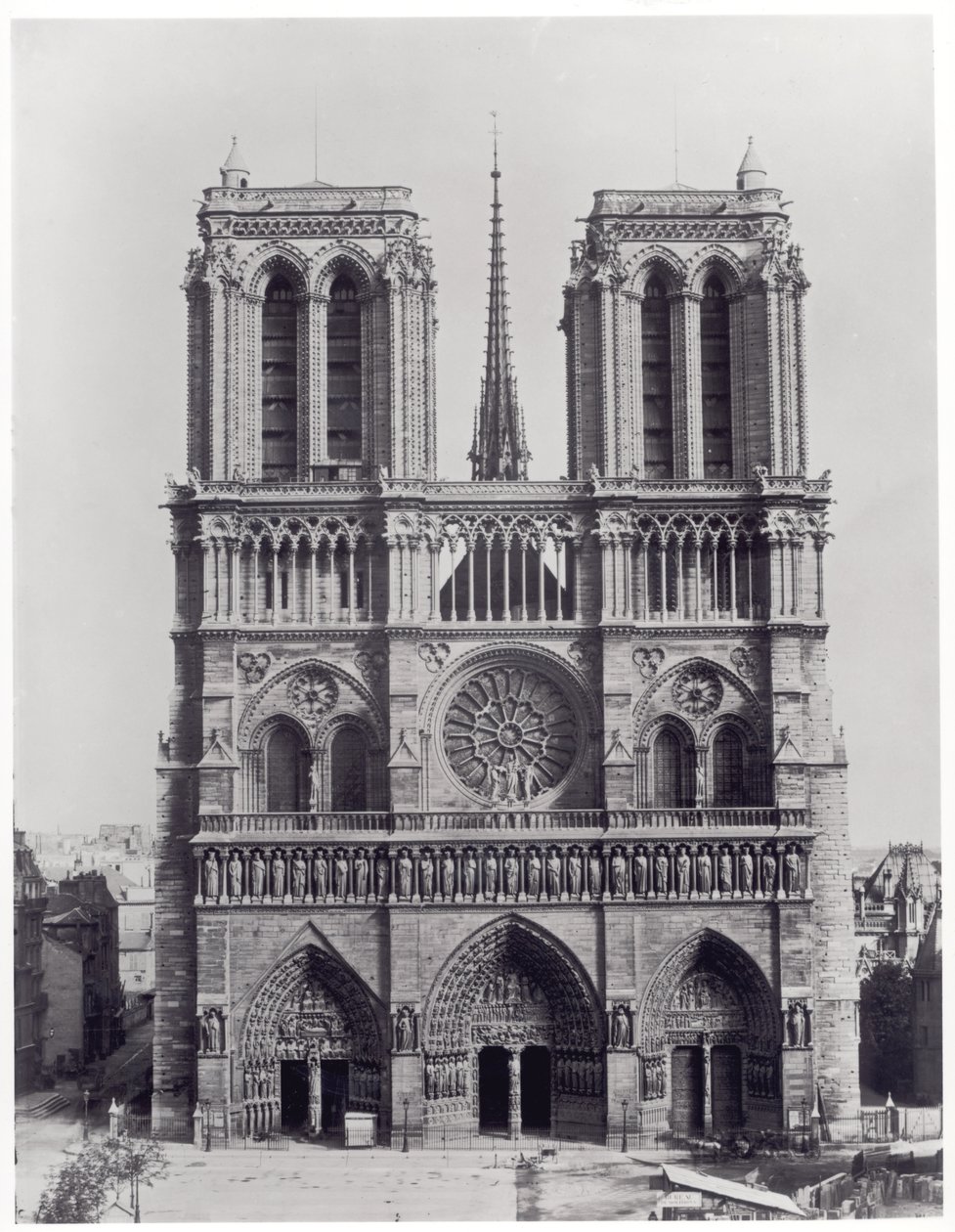 Fachada de Notre-Dame, París, finales del siglo XIX de Adolphe Giraudon