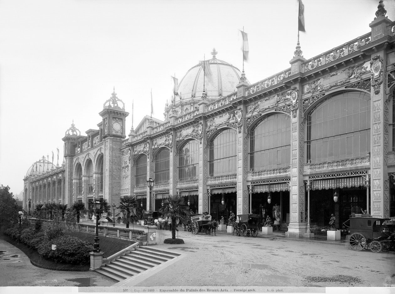 Vista del Palais des Beaux-arts, Exposición Universal, París, 1889 de Adolphe Giraudon
