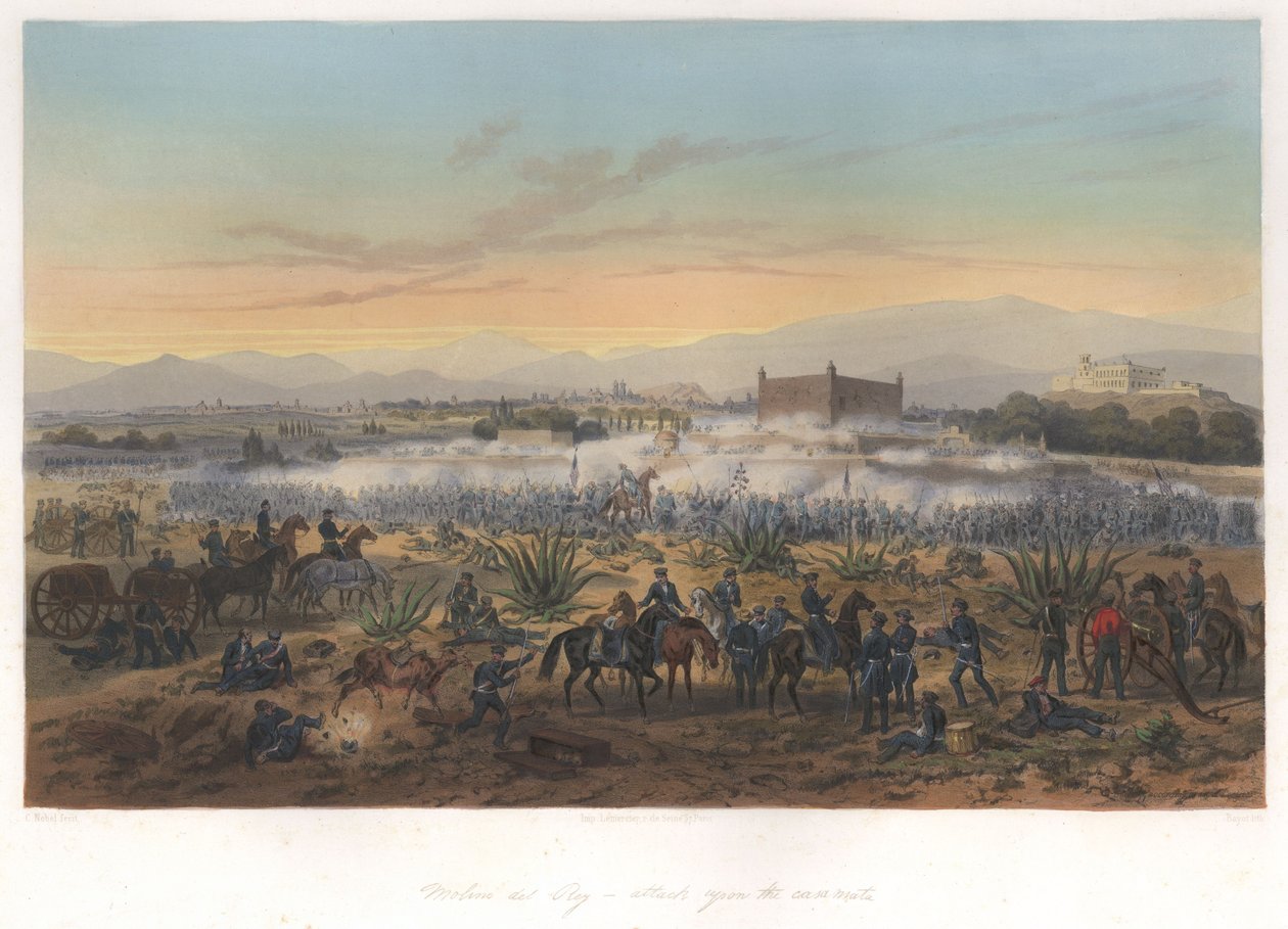 Molino del Rey – ataque a la casa mata (8 de septiembre de 1847) en la Guerra Mexicano-Estadounidense de Adolphe Jean Baptiste Bayot