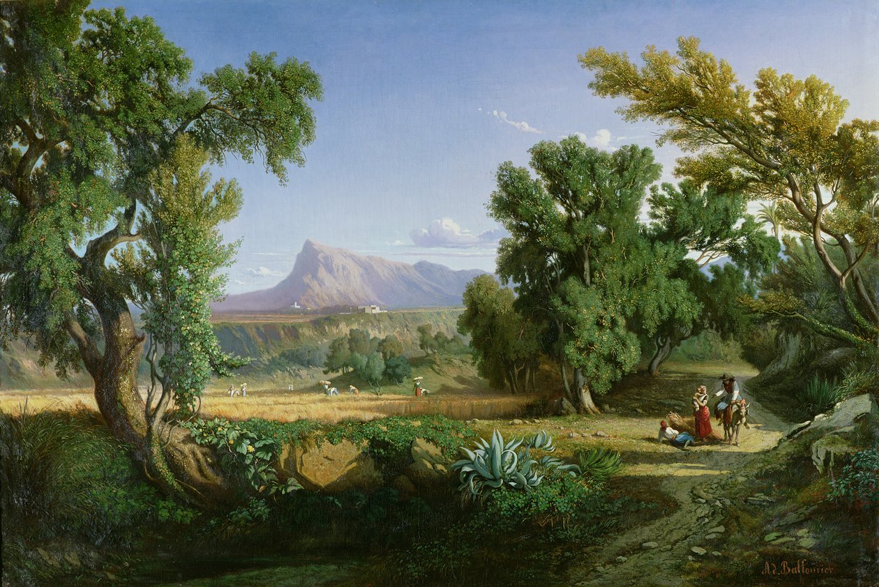 Afueras de Valdemusa, Mallorca, 1847 de Adolphe Paul Emile Balfourier