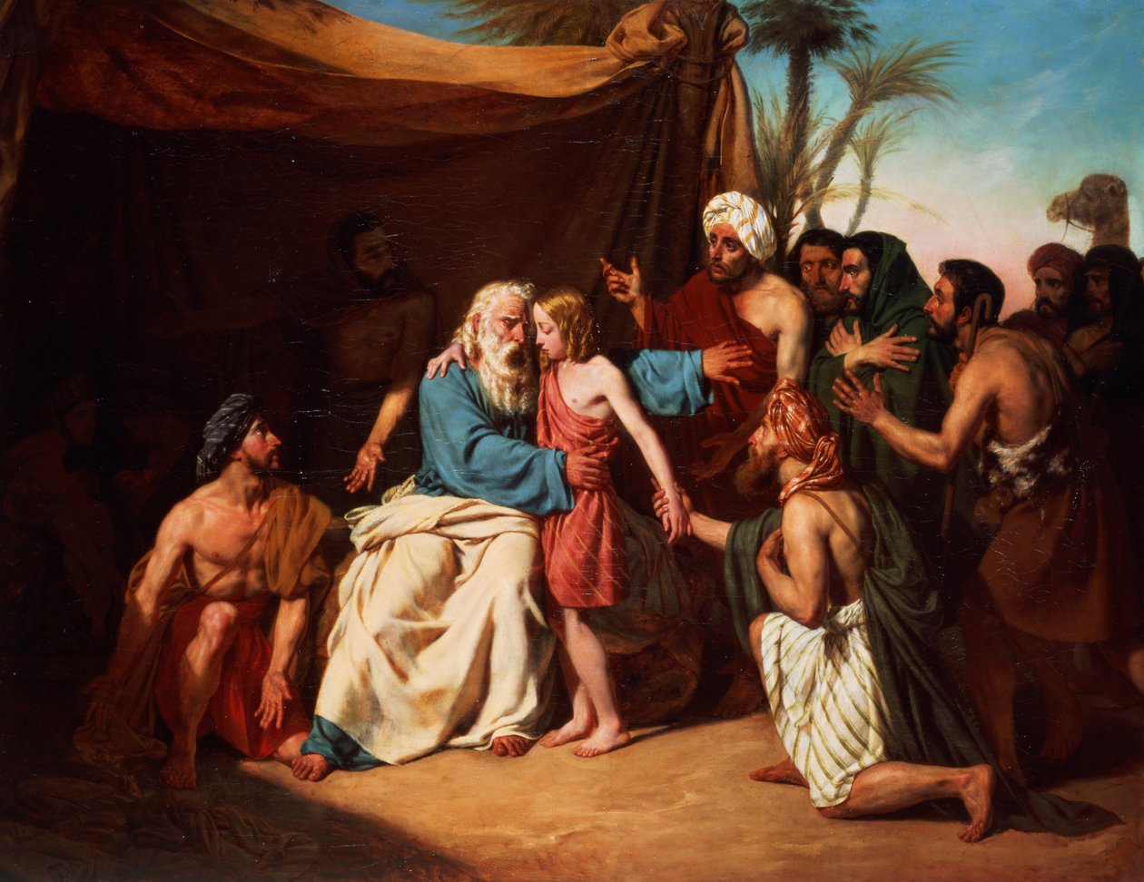 Jacob Negándose a Liberar a Benjamín, 1829 de Adolphe Roger