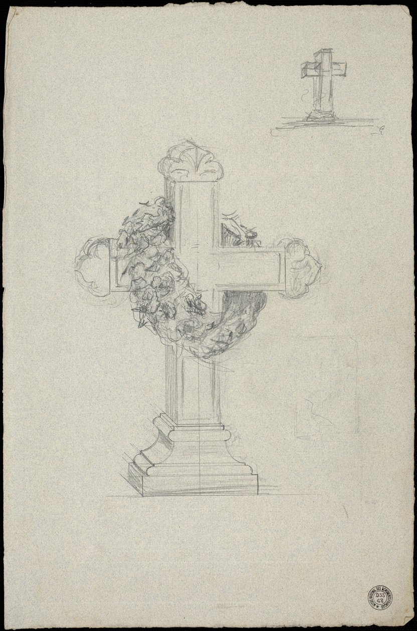 Croquis de tumba para la familia Karakehia en el cementerio del Père Lachaise en París de Adolphe Victor Geoffroy Dechaume