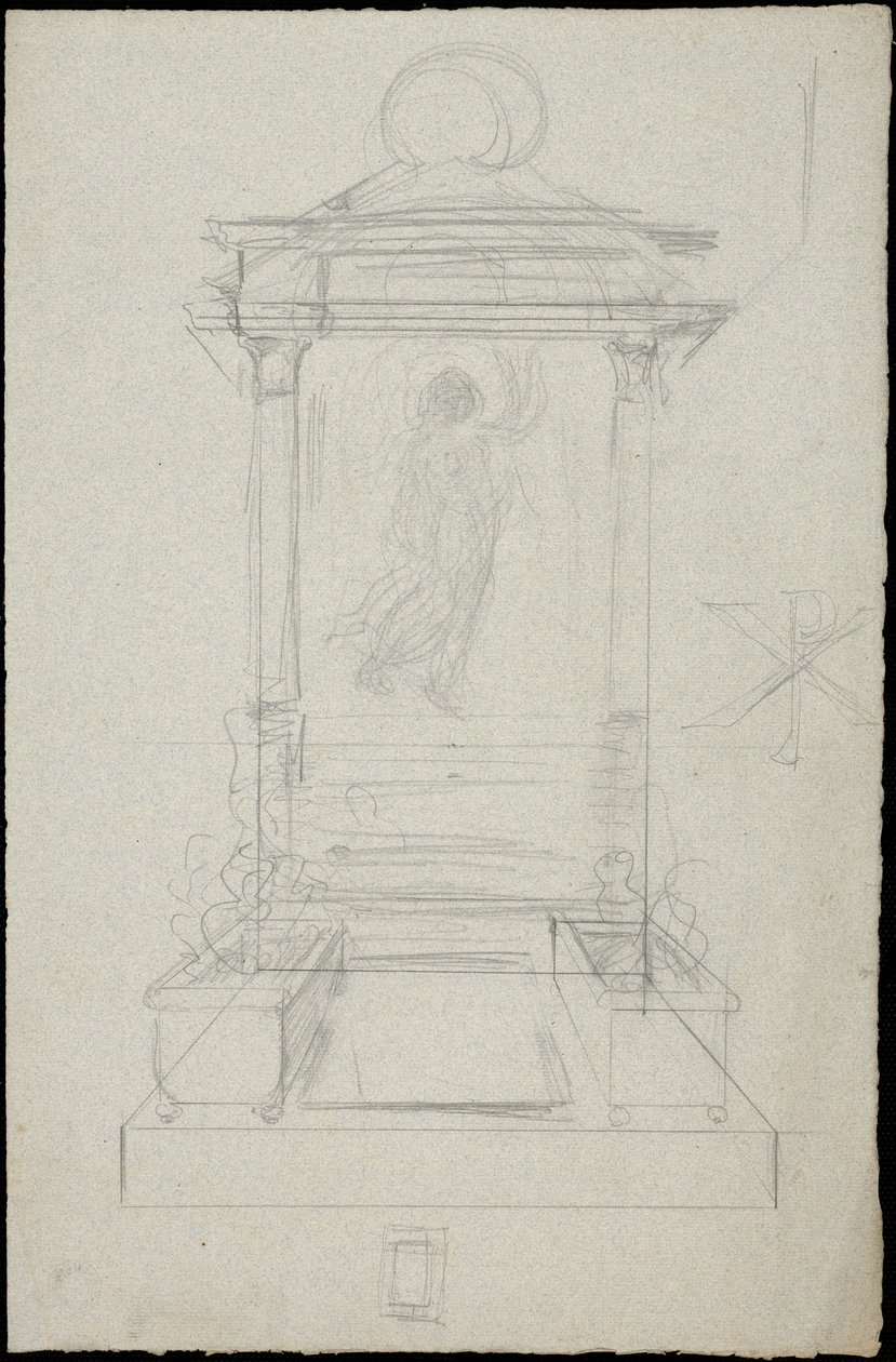 Croquis de tumba para la familia Karakehia en el cementerio del Père Lachaise en París de Adolphe Victor Geoffroy Dechaume
